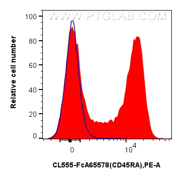 FC experiment of rat splenocytes using CL555-FcA65578
