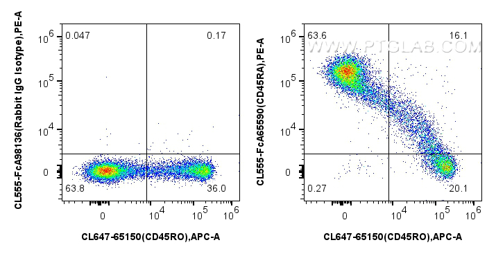 FC experiment of human PBMCs using CL555-FcA65590
