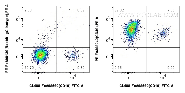 FC experiment of human PBMCs using PE-FcA98240 FC experiment of human PBMCs using PE-FcA98240