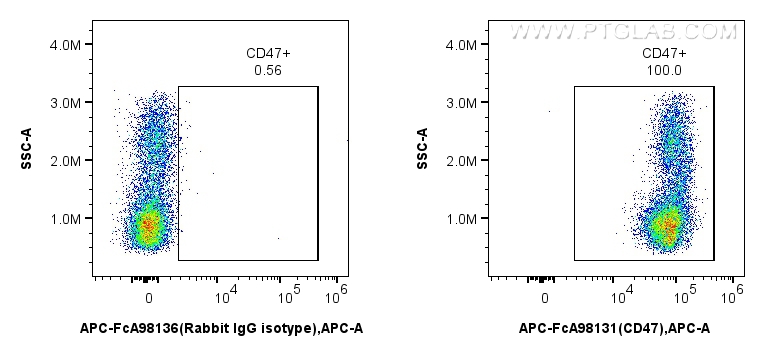 FC experiment of human PBMCs using APC-FcA98131