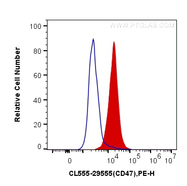 FC experiment of HUVEC using CL555-29555