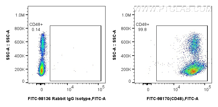 FC experiment of human PBMCs using FITC-98170 FC experiment of human PBMCs using FITC-98170