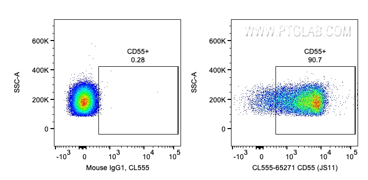 FC experiment of human PBMCs using CL555-65271