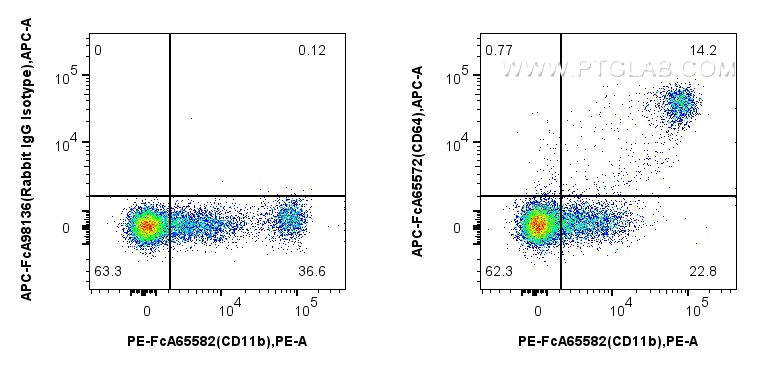 FC experiment of human PBMCs using APC-FcA65572