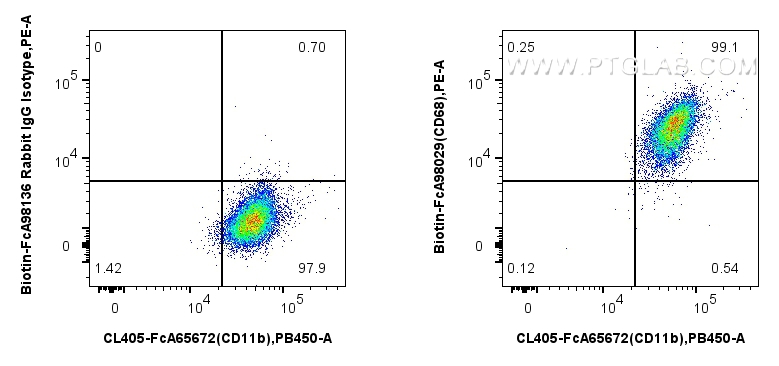 FC experiment of mouse peritoneal macrophages using Biotin-FcA98029