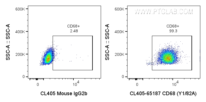 FC experiment of human PBMCs using CL405-65187