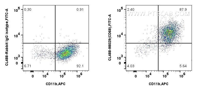 FC experiment of mouse peritoneal macrophages using CL488-98029