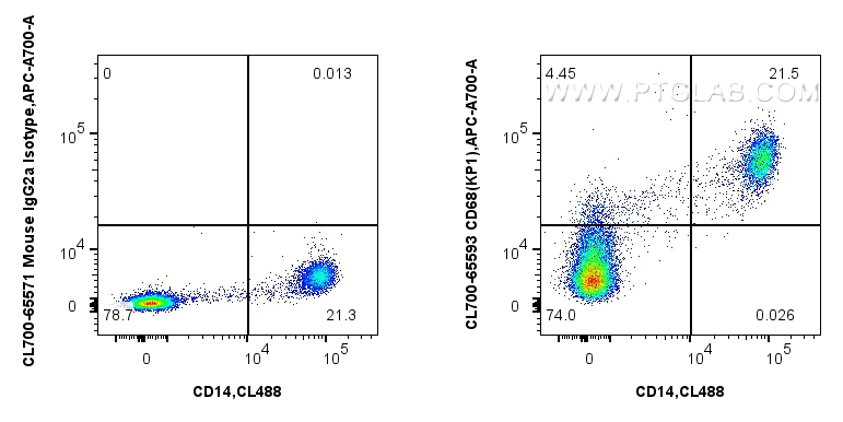 FC experiment of human PBMCs using CL700-65593