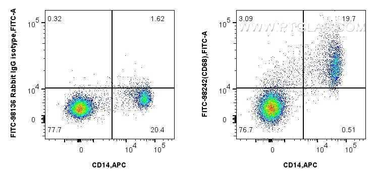 FC experiment of human PBMCs using FITC-98242