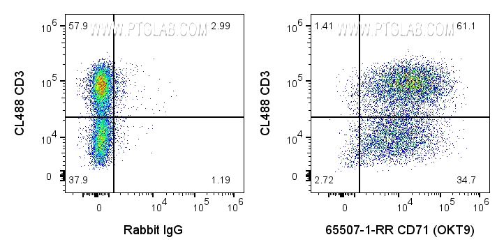 FC experiment of human PBMCs using 65507-1-RR (same clone as 65507-1-PBS)