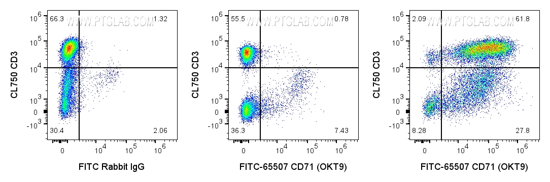 FC experiment of human PBMCs using FITC-65507