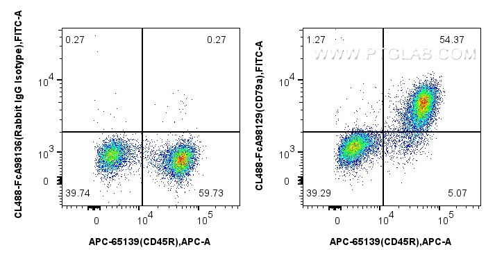 FC experiment of mouse splenocytes using CL488-FcA98129 FC experiment of mouse splenocytes using CL488-FcA98129