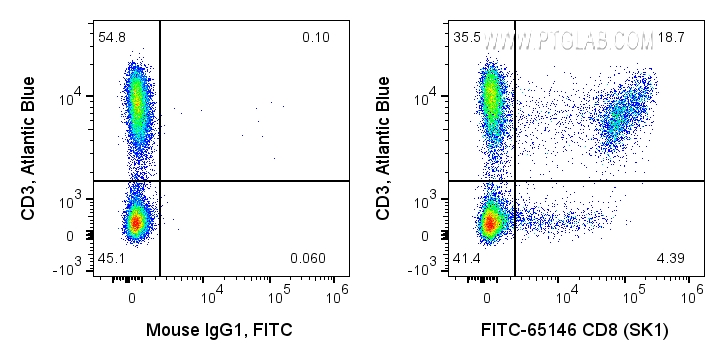 FC experiment of human PBMCs using FITC-65146