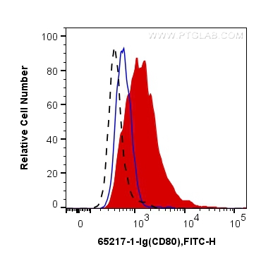 FC experiment of wistar rat splenocytes using 65217-1-Ig