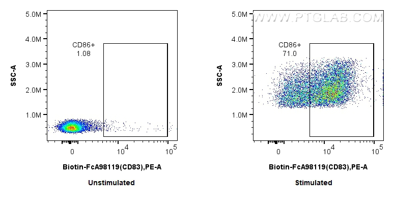 FC experiment of mouse splenocytes using Biotin-FcA98119