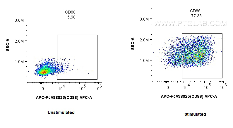 FC experiment of mouse splenocytes using APC-FcA98025