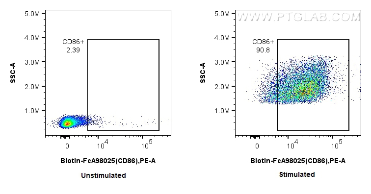 FC experiment of mouse splenocytes using Biotin-FcA98025