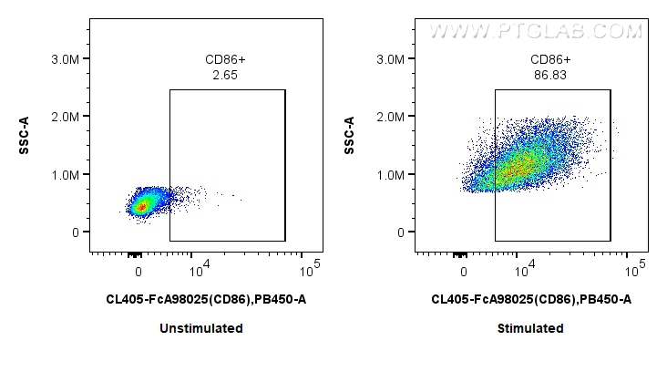 FC experiment of mouse splenocytes using CL405-FcA98025