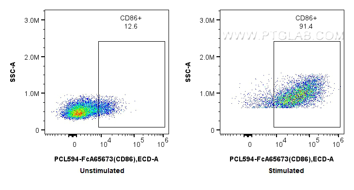 FC experiment of mouse splenocytes using PCL594-FcA65673 FC experiment of mouse splenocytes using PCL594-FcA65673