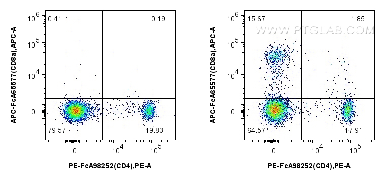 FC experiment of rat splenocytes using APC-FcA65577
