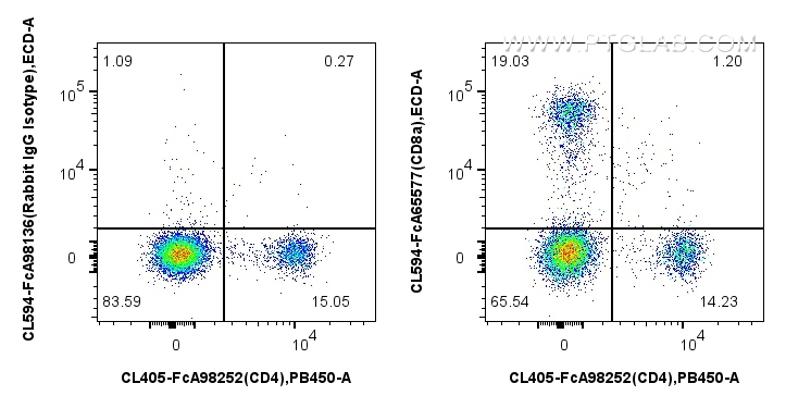 FC experiment of rat splenocytes using CL594-FcA65577
