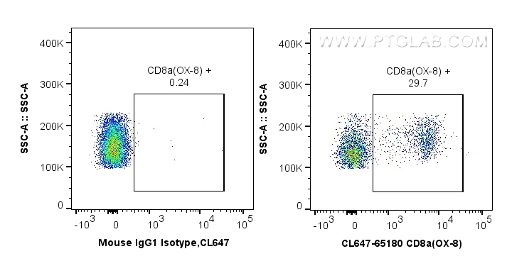 FC experiment of wistar rat splenocytes using CL647-65180