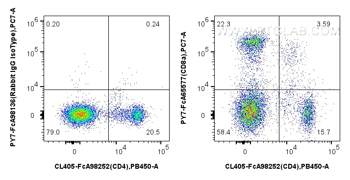 FC experiment of rat splenocytes using PY7-FcA65577 FC experiment of rat splenocytes using PY7-FcA65577
