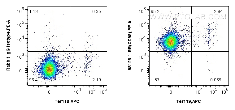 FC experiment of mouse splenocytes using 98128-1-RR