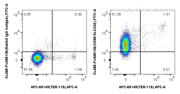 FC experiment of mouse splenocytes using CL488-FcA98128