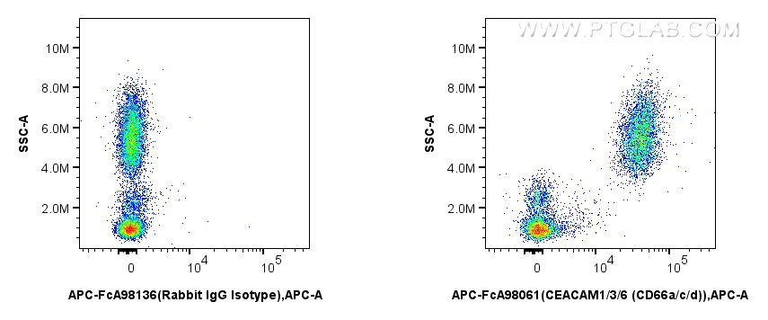 FC experiment of human peripheral blood leukocytes using APC-FcA98061 FC experiment of human peripheral blood leukocytes using APC-FcA98061