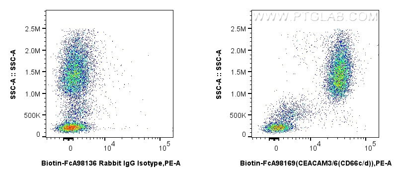 FC experiment of human peripheral blood leukocytes using Biotin-FcA98169