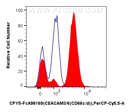 FC experiment of human peripheral blood leukocyte using CPY5-FcA98169 FC experiment of human peripheral blood leukocyte using CPY5-FcA98169