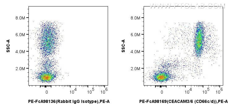 FC experiment of human peripheral blood leukocyte using PE-FcA98169