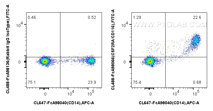 FC experiment of human PBMCs using CL488-FcA98066