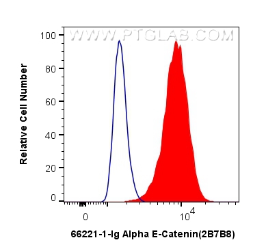 FC experiment of MCF-7 using 66221-1-Ig (same clone as 66221-1-PBS)