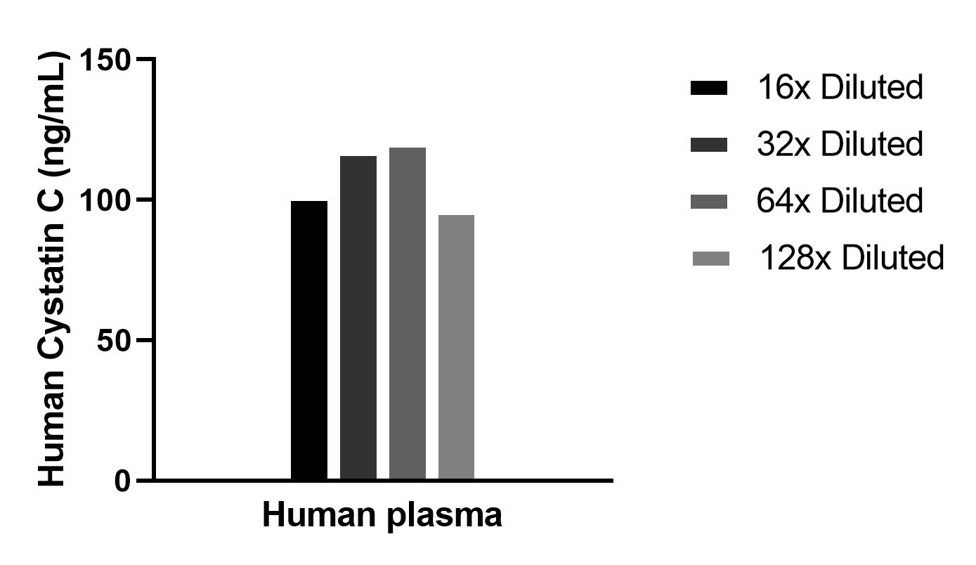 The mean Cystatin C concentration was determined to be 108.6 ng/mL in Human plasma.