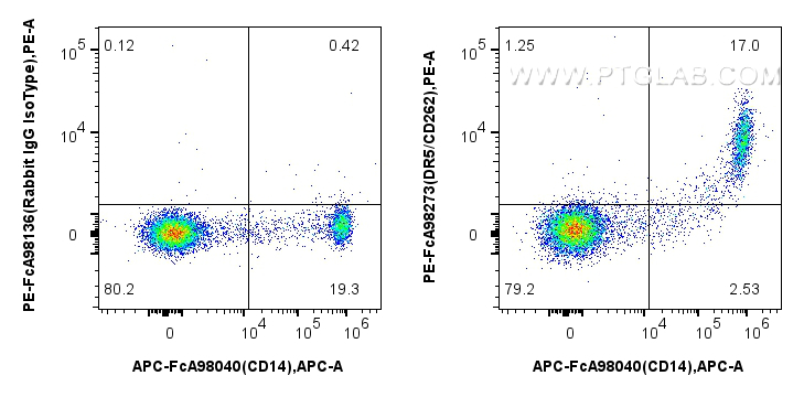 FC experiment of human PBMCs using PE-FcA98273 FC experiment of human PBMCs using PE-FcA98273