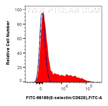 FC experiment of HUVEC using FITC-98189