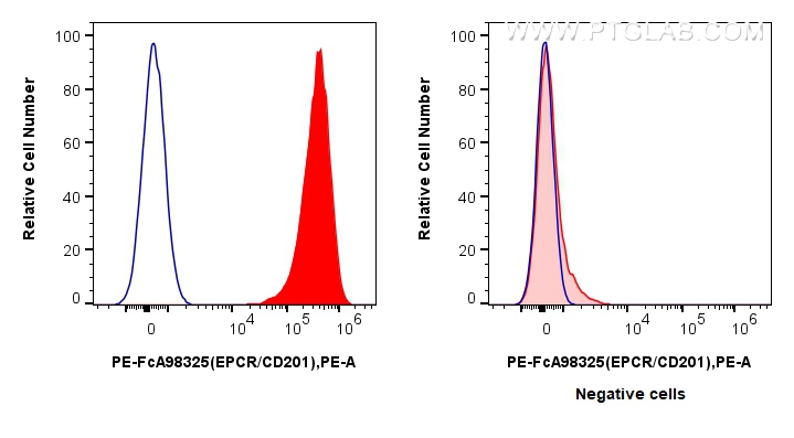 FC experiment of HUVEC using PE-FcA98325 FC experiment of HUVEC using PE-FcA98325