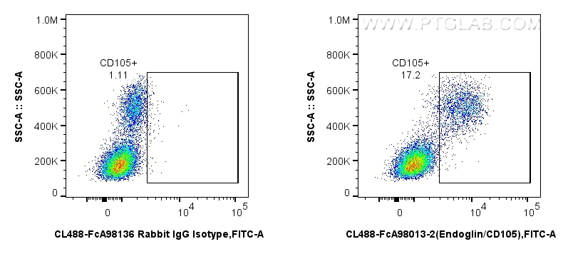 FC experiment of human PBMCs using CL488-FcA98013-2