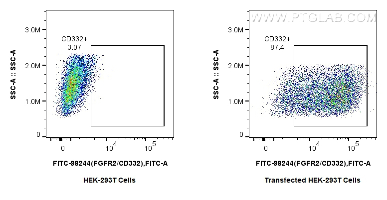 FC experiment of Transfected HEK-293T using FITC-98244