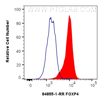 FC experiment of HepG2 using 84855-1-RR (same clone as 84855-1-PBS)