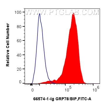 FC experiment of HeLa using 66574-1-Ig FC experiment of HeLa using 66574-1-Ig