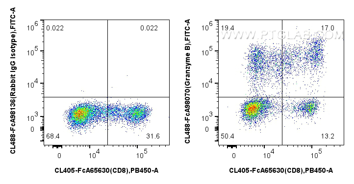 FC experiment of human PBMCs using CL488-FcA98070