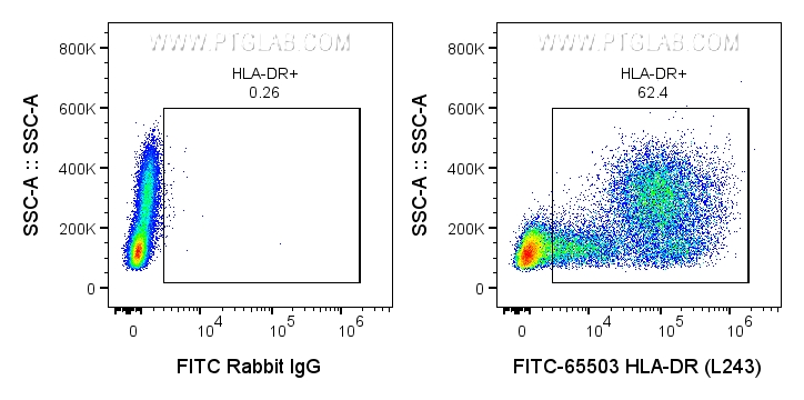 FC experiment of human PBMCs using FITC-65503