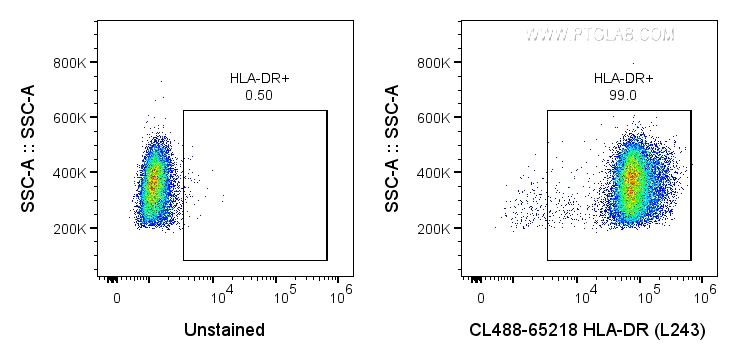 FC experiment of human PBMCs using CL488-65218