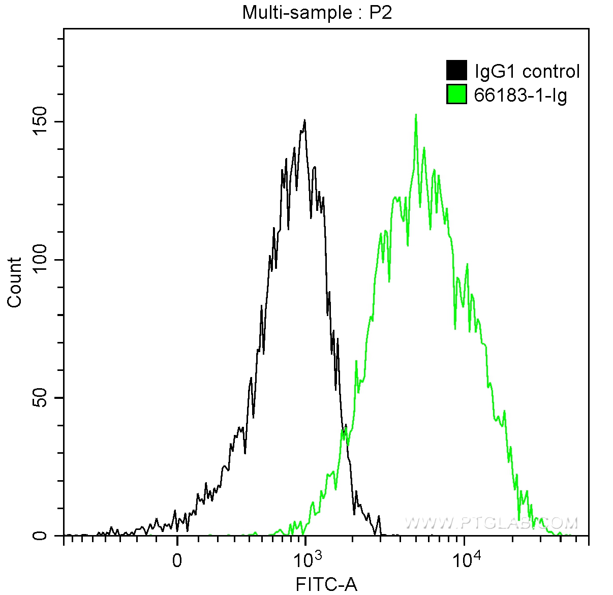 FC experiment of HeLa using 66183-1-Ig