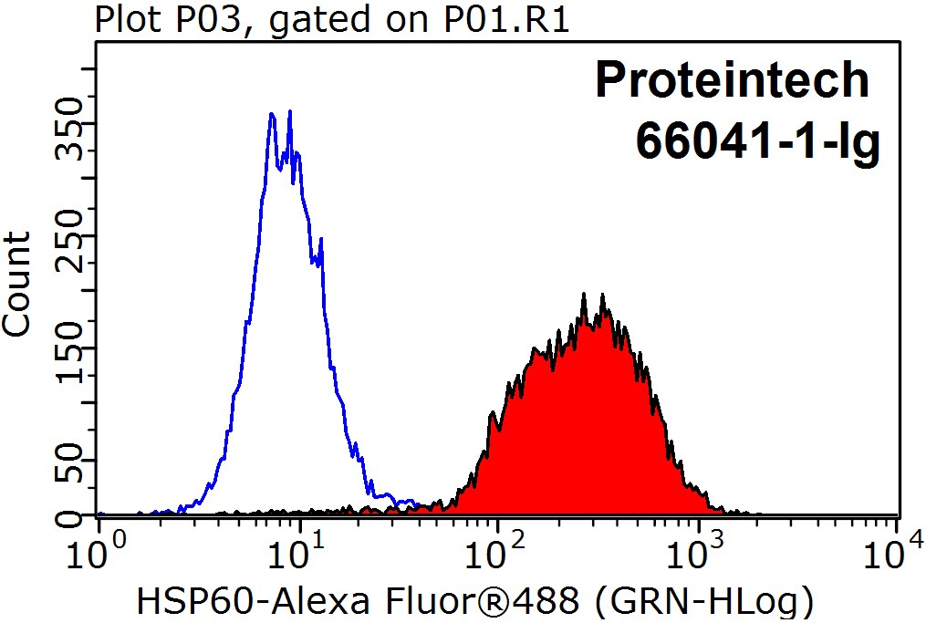 FC experiment of HeLa using 66041-1-Ig (same clone as 66041-1-PBS)