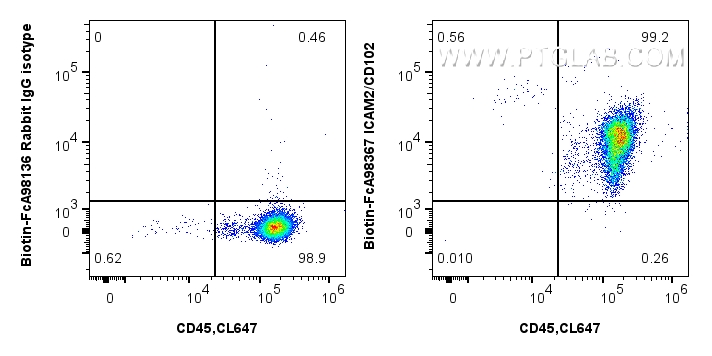 FC experiment of human PBMCs using Biotin-FcA98367 FC experiment of human PBMCs using Biotin-FcA98367