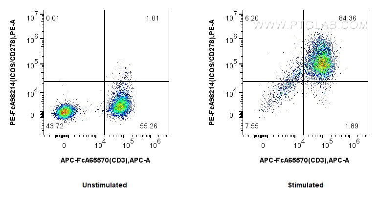 FC experiment of human PBMCs using PE-FcA98214